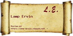 Lamp Ervin névjegykártya