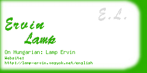 ervin lamp business card